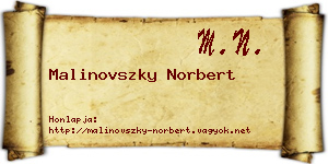 Malinovszky Norbert névjegykártya